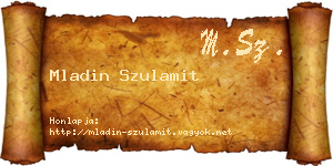 Mladin Szulamit névjegykártya